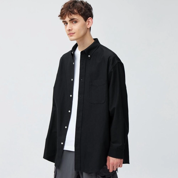 GU公式 | ツイルオーバーサイズシャツ(長袖)