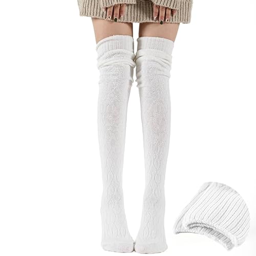 I need these white wool thigh highs to go with my green overalls ! ><