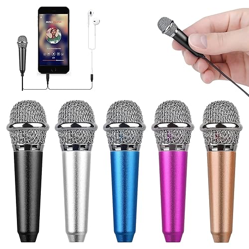 Uniwit Mini Portable Vocal/Instrument Microphone for Voice Video Recording Singing,Vlogging, Podcasting, Tiny Microphone for iPhone Android Phone Computer Latop Notebook Tablet iPad(Black) - Black
