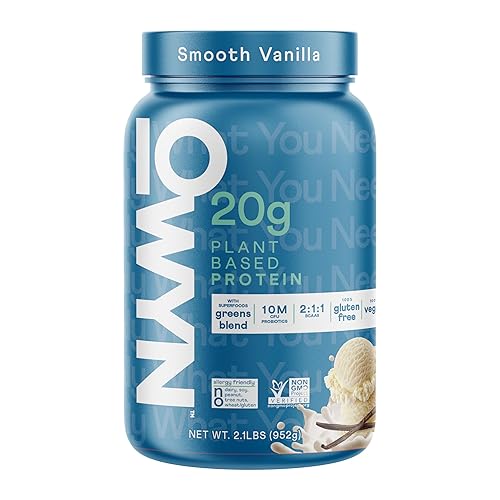 OWYN Only What You Need Plant Based Protein Powder with 20g Protein, Probiotics, Superfoods Greens, Pea, Chia and Pumpkin Seed Blend, Vegan, (Smooth Vanilla, 2.1 Pound - Pack of 1) - Smooth Vanilla 20g - 2.2 Pound (Pack of 1)