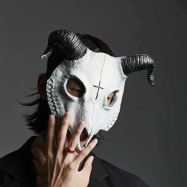 Men and women, ram, full face punk, cosplay, mask, modeling stage, Halloween, ram mask, punk mask