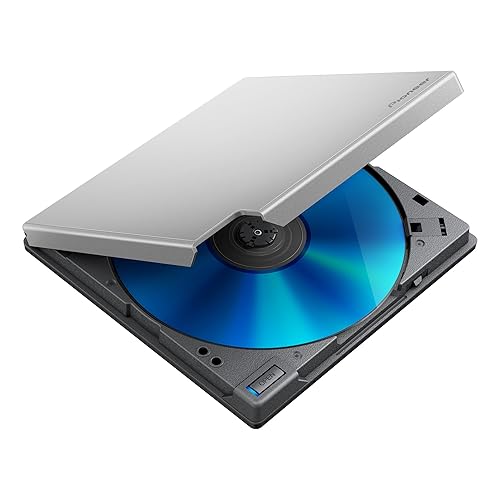 Pioneer External Blu-ray Drive BDR-XD08S USB 3.2 Gen1 (USB Type-C) / 2.0 Slim Portable BD/DVD/CD Writer Silver - Silver