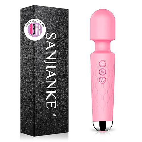 Vibrator Wand, Female Adult Sex Toys, Vibrators for Her, Wand Massager, Clit Stimulator Sex Toy, Dildo, with 8 Speeds of Pleasure & 20 Patterns,Waterproof,Vibrating Wand for her Pleasure (Pink) - Medium - Pink Charm