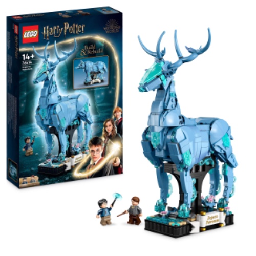 LEGO 76414 Harry Potter Expecto Patronum, Speelgoed en Slaapkamer Decoratie Set, 2-in-1 Hert en Wolf Dieren Figuren, Magische Cadeaus voor Tieners, Meisjes, Jongens, Vrouwen en Mannen