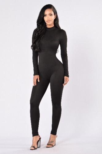 Frisky Feline Jumpsuit - Black | S