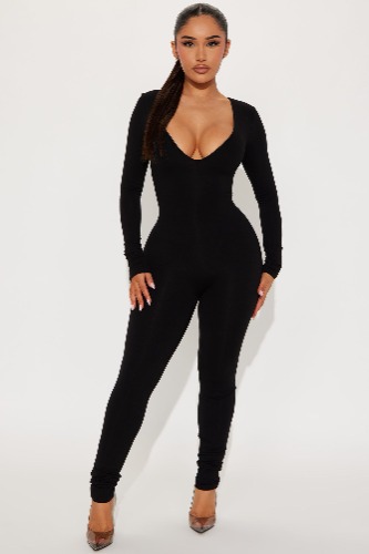 Natalia Smooth Snatched Jumpsuit - Black | M