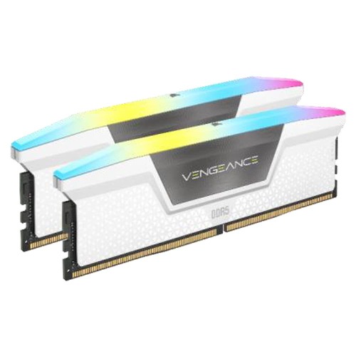 CORSAIR Vengeance RGB DDR5 RAM 32GB (2x16GB) 6000MHz CL36 Intel XMP iCUE Compatible Computer Memory - White (CMH32GX5M2E6000C36W) - 32GB (2x16GB) - White