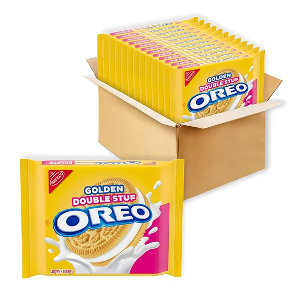 OREO Double Stuf Golden Sandwich Cookies, 12 - 14.03 oz Packs - New