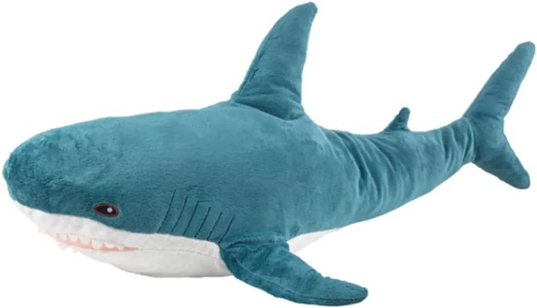 DongAi Plush Shark Toy Pillow, 31-inch Giant Shark Plush Animal Toy Super Soft and Cute Pillow Children’s Boys and Girls Room Decoration Bedtime Gift (80CM,Blue ) (Blue)