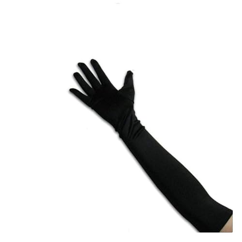 Tapp Collections Classic Adult Size Long Opera/Elbow/Wrist Length Satin Gloves (Left and Right Pair) - (L) 22 Inches/Black