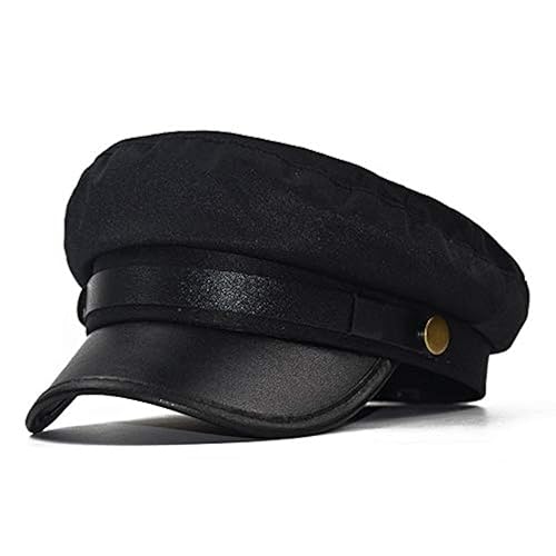 Chauffeur Hat for Men Women Classic Vintage Newsboy Cap Costume Hats Beret Cap - One Size - Black
