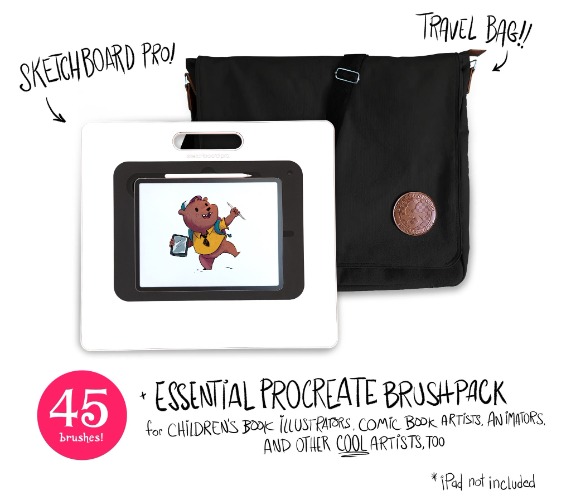 Sketchboard Pro 1 (White) - iPad Air 13-inch (2024) / Add Travel Bag + Brush Pack