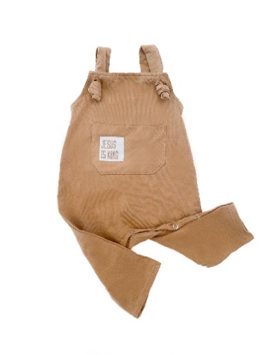 Jesus Is King Knotted Overalls | 12-18MONTHS