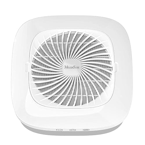 MelodySusie Nagelstaubsauger mit Filter, Professionelle Staubabsaugung für Nagelstudio & Zuhause Leiser Staubsauger für Nägel Maniküre Nageldesign Saugstarker Leistungsstarker Tischstaubsauger, Weiß - A-weiß