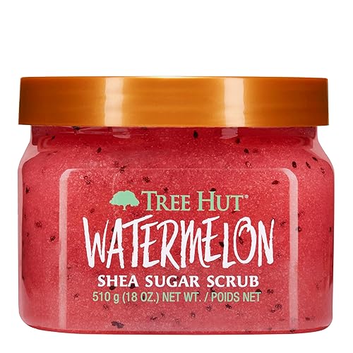 Tree Hut Watermelon Shea Sugar Scrub | Peeling-Körperpeeling entfernt abgestorbene, trockene Haut für ein weiches und hydratisiertes Gefühl | pflegende essentielle Körperpflege | 532 ml
