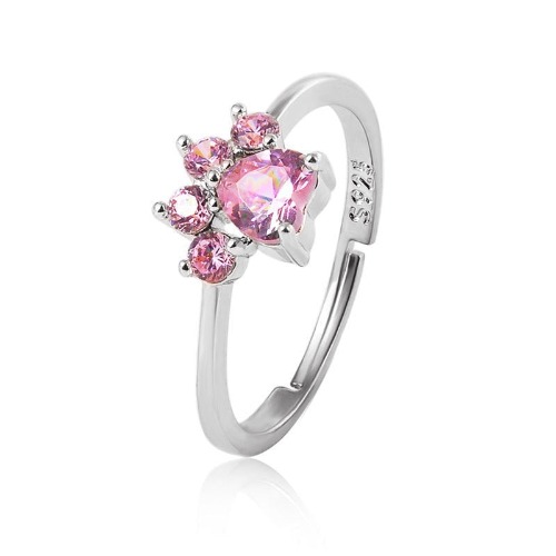 Paw Ring - Adjustable - Silver