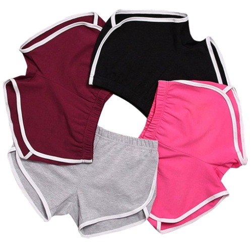 Minetom Femme Short De Sport Pantalon Court Casual Yoga Mode Plage 4 Couleurs Hot Pants Été Jogging Élastique Doux Respirant