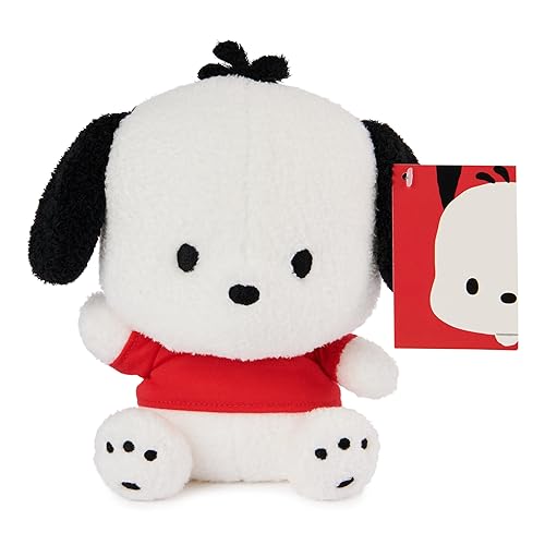 GUND Sanrio Pochacco Plush, Puppy Stuffed Animal for Ages 1 and Up, White/Red, 6”