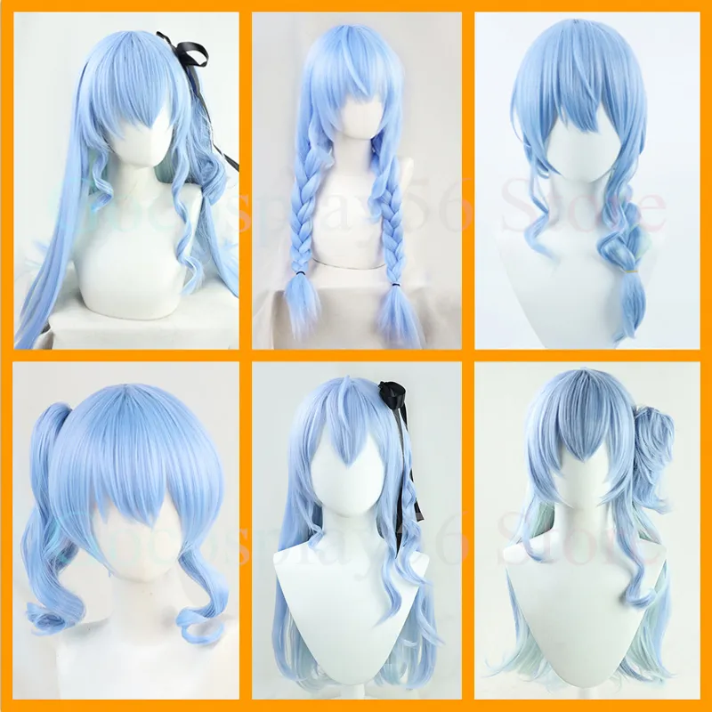 VTuber Hoshimati Suisei Wig Hololive Youtuber Suisui Cosplay Blue Long Culry Ponytail Synthetic Hair Girl Role Play Free Wig Cap - AliExpress 