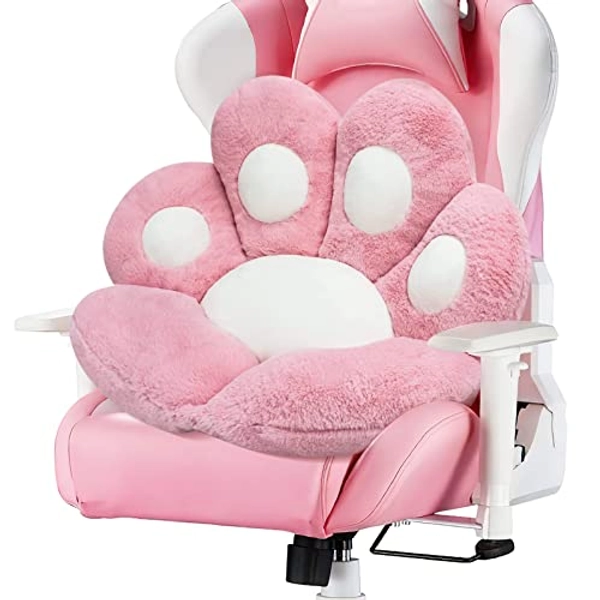 MOONBEEKI Cat Paw Cushion Chair Comfy Kawaii Chair Plush Seat Cushions Shape Lazy Pillow for Gamer Chair 28"x 24" Cozy Floor Cute Seat Kawaii for Girl Worker Gift, Dining Room Bedroom Decorate Pink