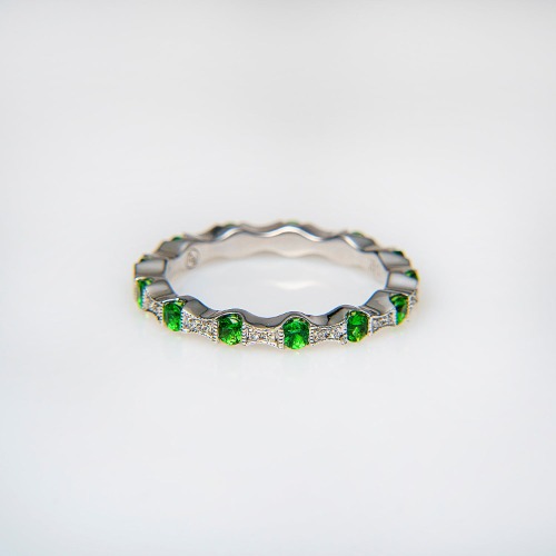 14k White Gold Tsavorite (.68ct.) Ring