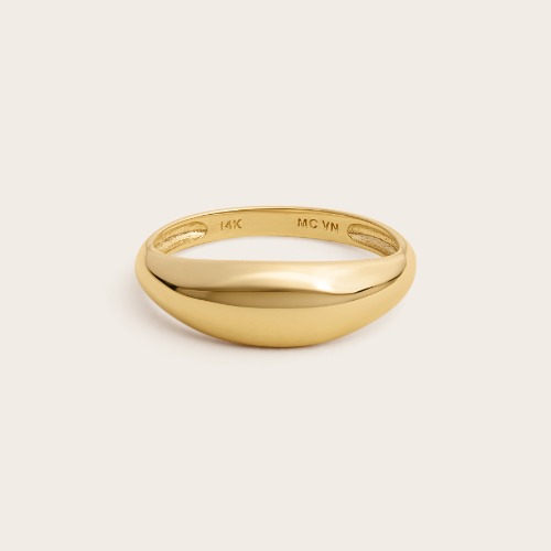 14k Solid Gold Thin Dôme Ring - Yellow Gold / 7