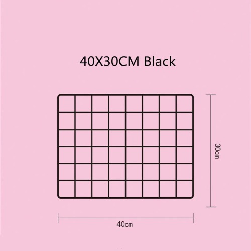 Wall Decoration Metal Grid For Bedroom Postcards Photos & Storage or Organization - 30x40cm Black