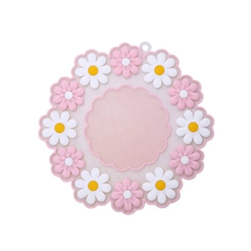 Kawaii Pastel Daisy Mug Placemat Coaster - Pink / 15 CM / CHINA