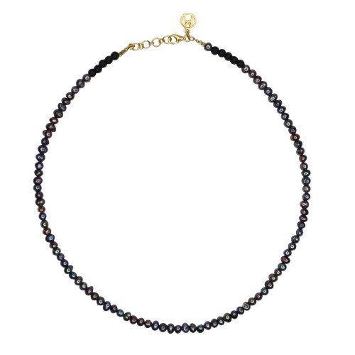 Black Freshwater Pearl Necklace - 18”