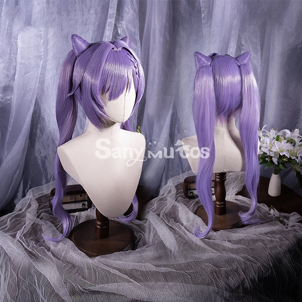 【In Stock】Game Genshin Impact Keqing Driving Thunder Purple Twintails Long Cosplay Wig