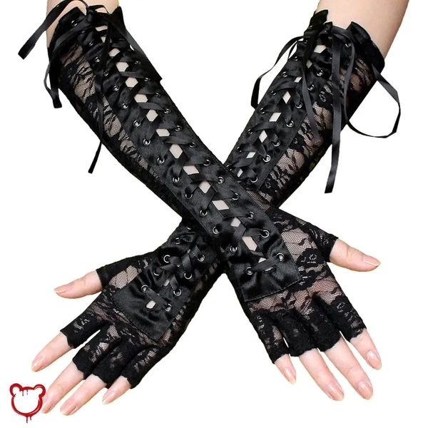 Dark Lace Goth Gloves