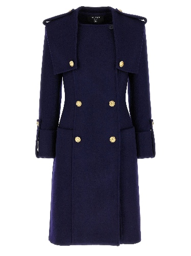 Double-Breasted Long Coat Coats, Trench Coats Blue - 38FR
