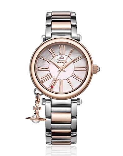 Vivienne Westwood Women's Quartz Watch with Mother of Pearl Dial Analogue Display and Metal Bracelet - Mother of Pearl/Silver/Rose Gold