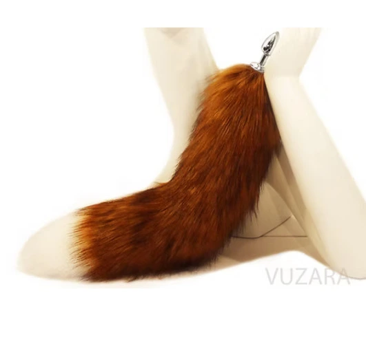 Fox Tail Butt Plug - Brown / Red Fox Tail