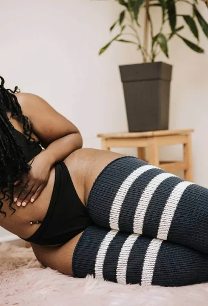 REAL PLUS SIZE Thigh High Socks - Extra Long, Thick, Warm, Knee Socks , Thunda Thighs for thighs 27-40 | Faded Navy + Free Thigh Belt