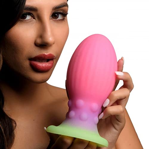 CREATURE COCKS Xeno Egg Glow in The Dark Premium Silicone Egg Adult Sex Toy for Women Men & Couples. Roleplay Egg with Strong Suction Cup and Textured Sides for Stimulation. X-Large