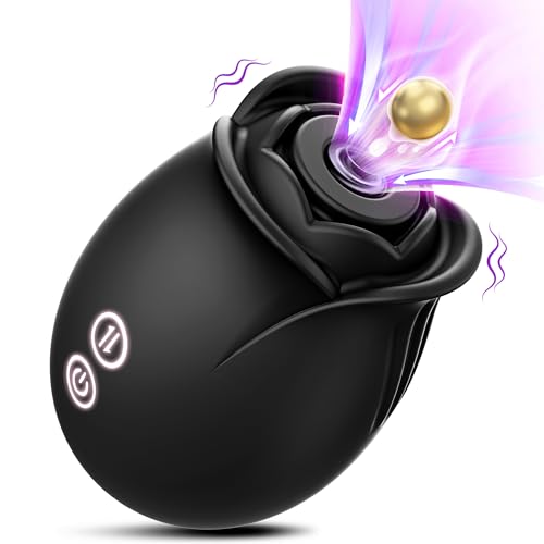 Rose Sex Toy Adult Toys - Rose Vibrator for Women Sex Toys with 9 Sucking Modes, G Spot Vibrator Adult Sex Toys, Toys for Women's Sex Rose Vibrators Sucker Womens Sex Toys for Woman Female - Black