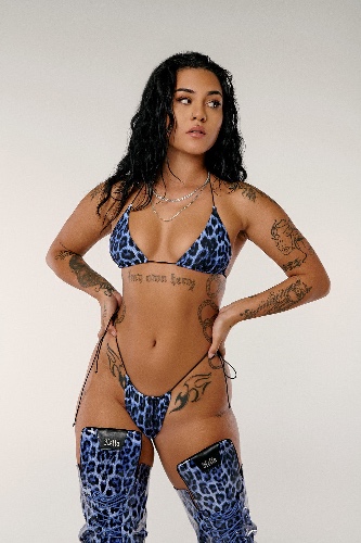 HOAH Bikini Top - Blue Leopard | S