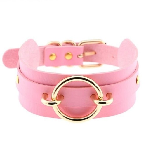 Golden O-Ring Collar - Pink