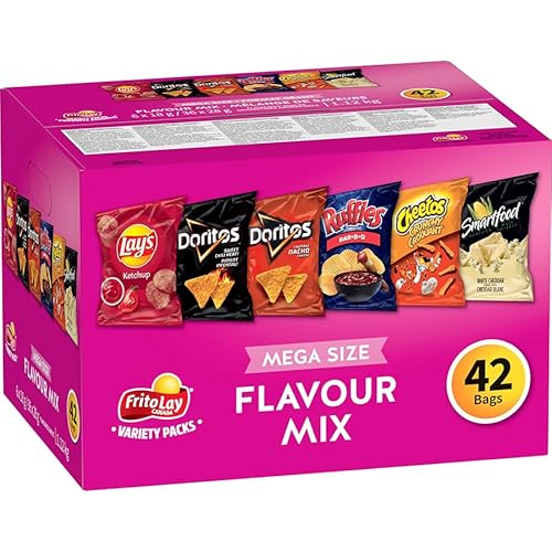 Frito-Lay Variety Packs Flavour Mix Flavoured Snacks, 42 bags (6x18g / 36x28g)