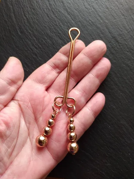 Rose Gold Labia Clip Clamp, BDSM Gear For Submissive, Non Piercing Intimate Jewelry, Clitoral Jewelry, Mature Mature sex toy for woman