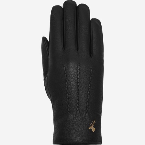 Julia (black) - goatskin leather gloves with luxury faux fur lining & touchscreen feature | M - 7
