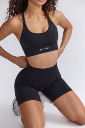 Define Luxe High Waist Mini Shorts in Jet Black | L