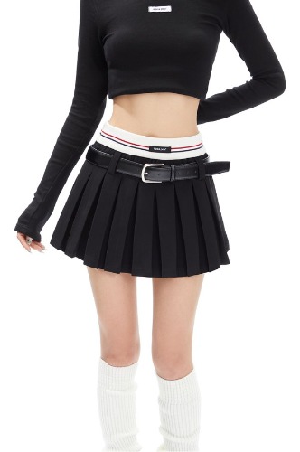 School-like pleated short skirt APE0117 | S / black