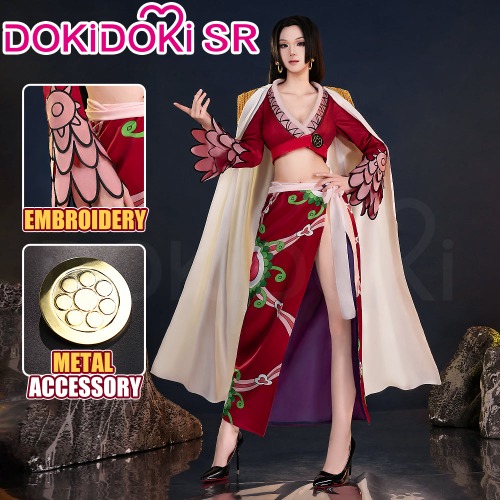 【Size XS-3XL】DokiDoki-SR Anime Cosplay Red Costume White Cloak Women | Costume Only-S-Order Processing Time Refer to Description Page
