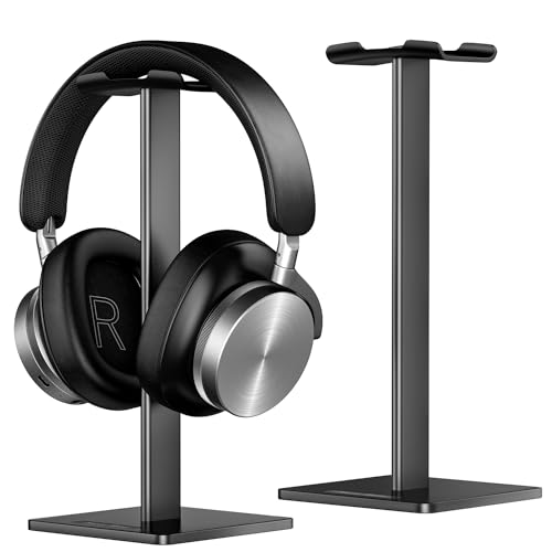 New bee Support Universel pour écouteurs Over Sennheiser, Sony, Audio-Technica, Bose, Shure, AKG, Casque de Jeu et Affichage, Aluminium + TPU + ABS, Noir - Black