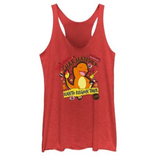 Women's Pokemon Charmander Kanto Tour Racerback Tank Top
