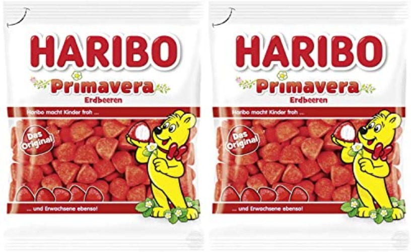 Haribo Primavera Erdbeeren (Strawberry) Gummy Candy 2-Pack (2 x 175g)