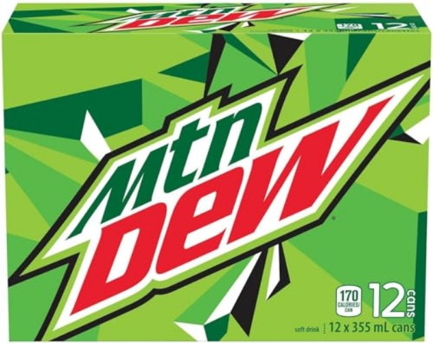 Mountain Dew - Soft Drink, 12 Count, 4260ml - 355mL (Pack of 12) - Mtn Dew