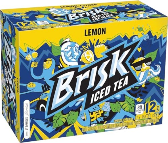 Brisk Lemon Iced Tea, 355 mL Cans, 12 Pack